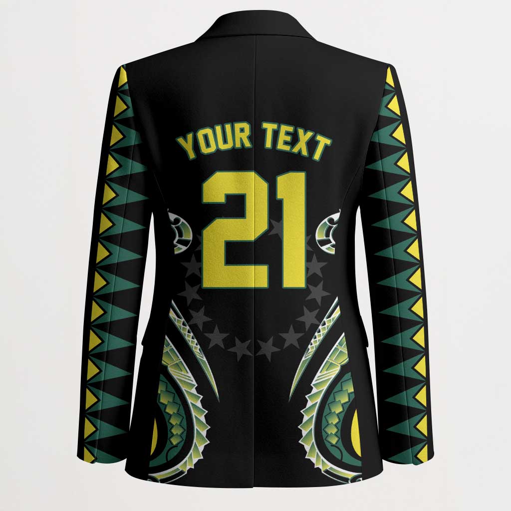 Custom Rugby Cook Islands Avaiki Blazer Black Kuki Airani Tribal Maori Inspired - Polynesian Pride