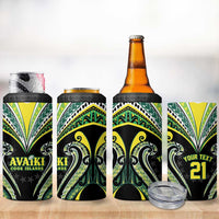 Custom Rugby Cook Islands Avaiki 4 in 1 Can Cooler Tumbler Black Kuki Airani Tribal Maori Inspired - Polynesian Pride