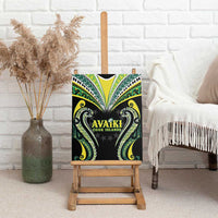 Rugby Cook Islands Avaiki Canvas Wall Art Black Kuki Airani Tribal Maori Inspired - Polynesian Pride