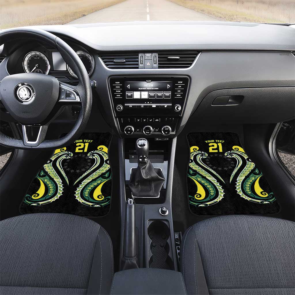 Custom Rugby Cook Islands Avaiki Car Mats Black Kuki Airani Tribal Maori Inspired - Polynesian Pride