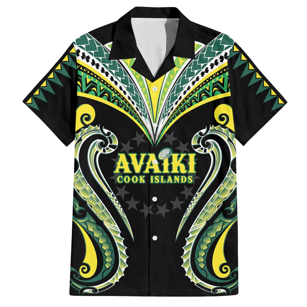 Custom Rugby Cook Islands Avaiki Family Matching Puletasi and Hawaiian Shirt Black Kuki Airani Tribal Maori Inspired - Polynesian Pride