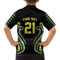 Custom Rugby Cook Islands Avaiki Family Matching Short Sleeve Bodycon Dress and Hawaiian Shirt Black Kuki Airani Tribal Maori Inspired - Polynesian Pride