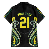 Custom Rugby Cook Islands Avaiki Family Matching Short Sleeve Bodycon Dress and Hawaiian Shirt Black Kuki Airani Tribal Maori Inspired - Polynesian Pride