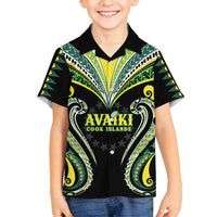 Custom Rugby Cook Islands Avaiki Family Matching Summer Maxi Dress and Hawaiian Shirt Black Kuki Airani Tribal Maori Inspired - Polynesian Pride