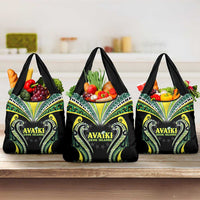 Rugby Cook Islands Avaiki Grocery Bag Black Kuki Airani Tribal Maori Inspired - Polynesian Pride