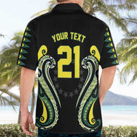 Custom Rugby Cook Islands Avaiki Hawaiian Shirt Black Kuki Airani Tribal Maori Inspired - Polynesian Pride