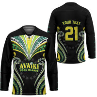 Custom Rugby Cook Islands Avaiki Hockey Jersey Black Kuki Airani Tribal Maori Inspired - Polynesian Pride