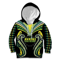 Custom Rugby Cook Islands Avaiki Kid Hoodie Black Kuki Airani Tribal Maori Inspired - Polynesian Pride