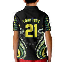 Custom Rugby Cook Islands Avaiki Kid Polo Shirt Black Kuki Airani Tribal Maori Inspired - Polynesian Pride