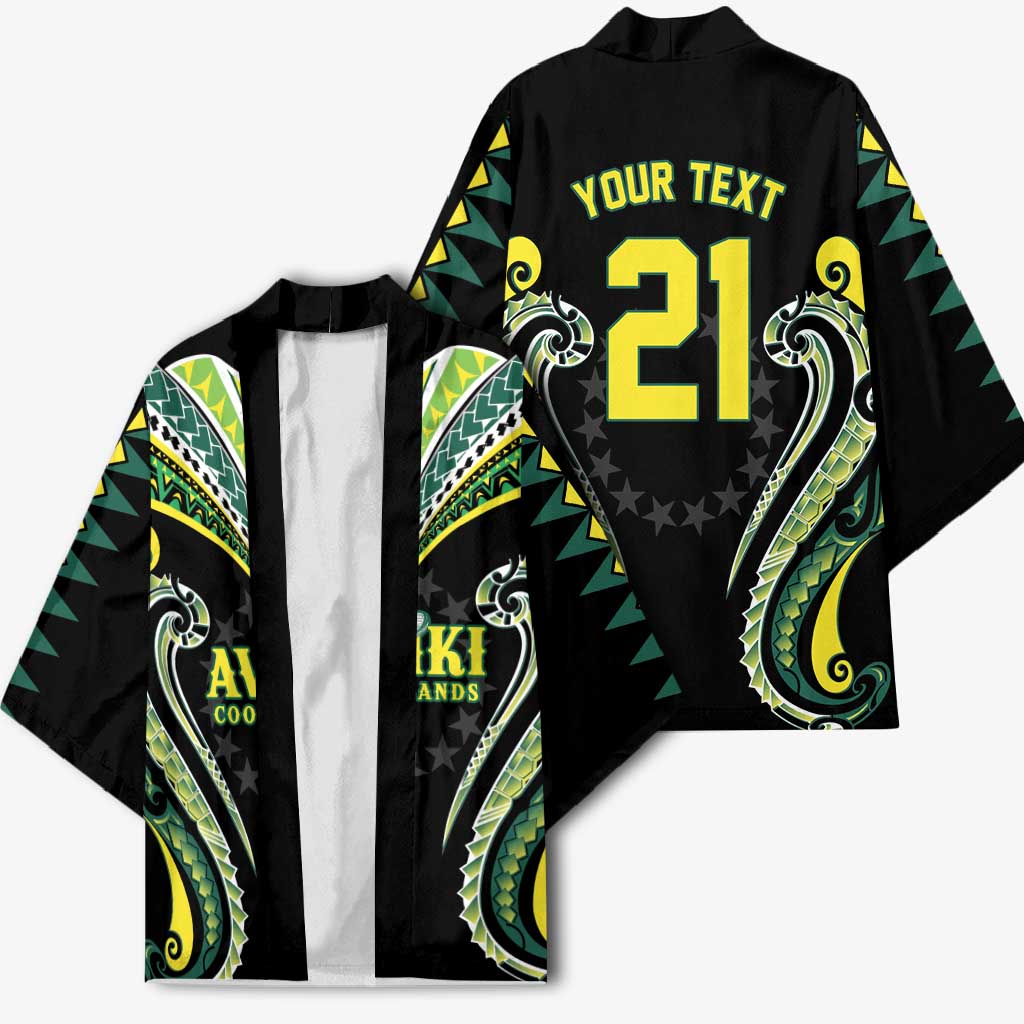 Custom Rugby Cook Islands Avaiki Kimono Black Kuki Airani Tribal Maori Inspired - Polynesian Pride