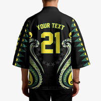 Custom Rugby Cook Islands Avaiki Kimono Black Kuki Airani Tribal Maori Inspired - Polynesian Pride