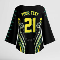 Custom Rugby Cook Islands Avaiki Kimono Sleeve Blouse Black Kuki Airani Tribal Maori Inspired - Polynesian Pride