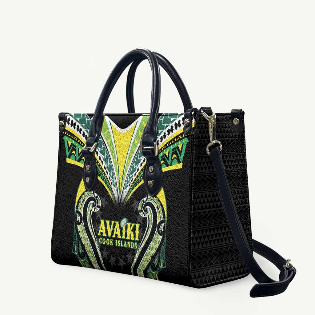 Rugby Cook Islands Avaiki Leather Bag Black Kuki Airani Tribal Maori Inspired - Polynesian Pride
