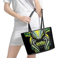 Rugby Cook Islands Avaiki Leather Tote Bag Black Kuki Airani Tribal Maori Inspired - Polynesian Pride