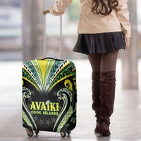 Rugby Cook Islands Avaiki Luggage Cover Black Kuki Airani Tribal Maori Inspired - Polynesian Pride