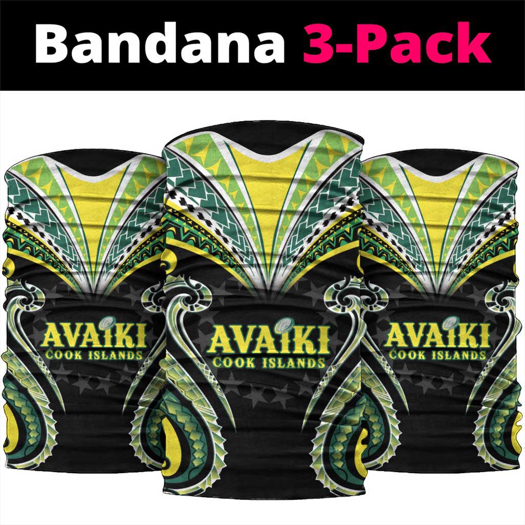Rugby Cook Islands Avaiki Neck Gaiter Black Kuki Airani Tribal Maori Inspired - Polynesian Pride