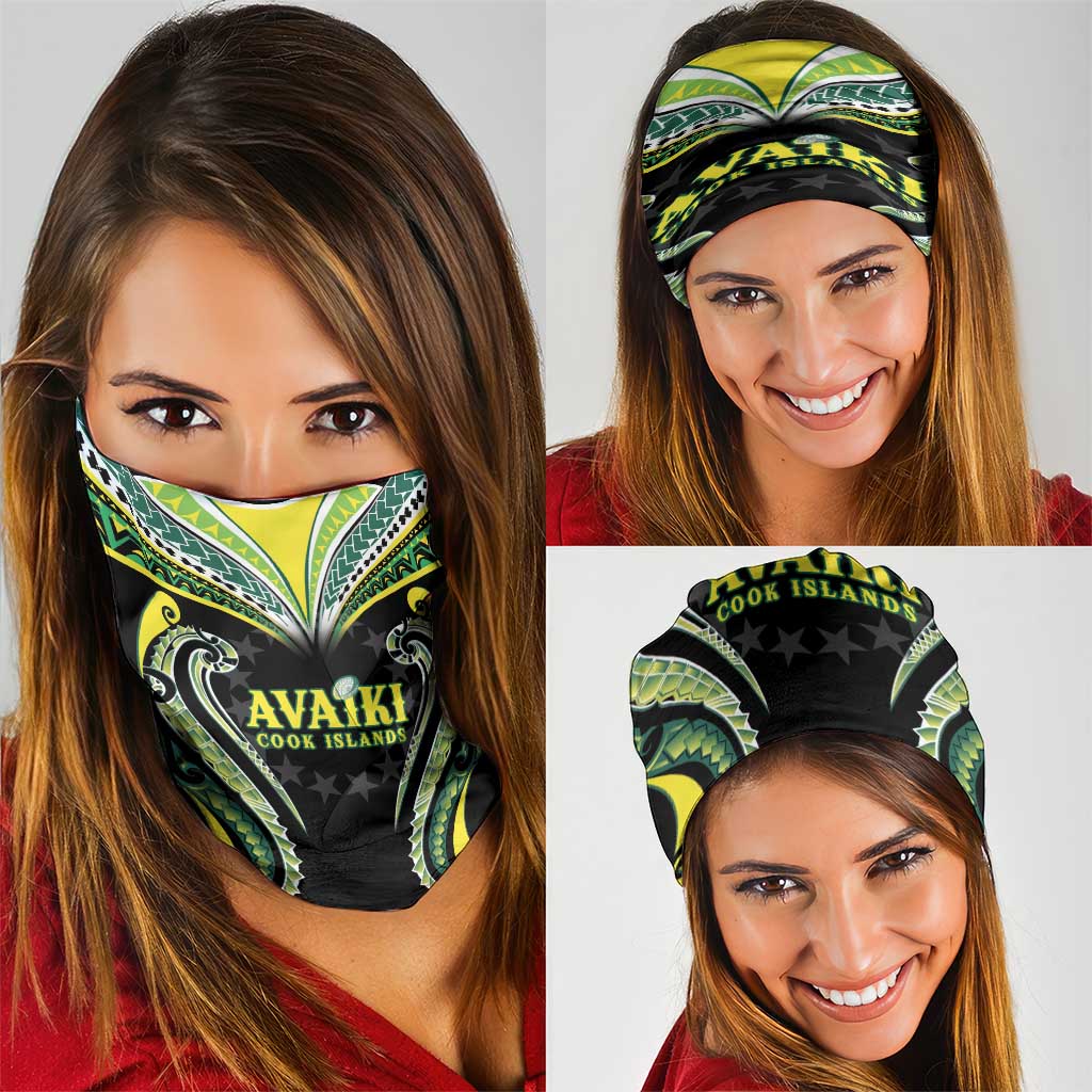 Rugby Cook Islands Avaiki Neck Gaiter Black Kuki Airani Tribal Maori Inspired - Polynesian Pride