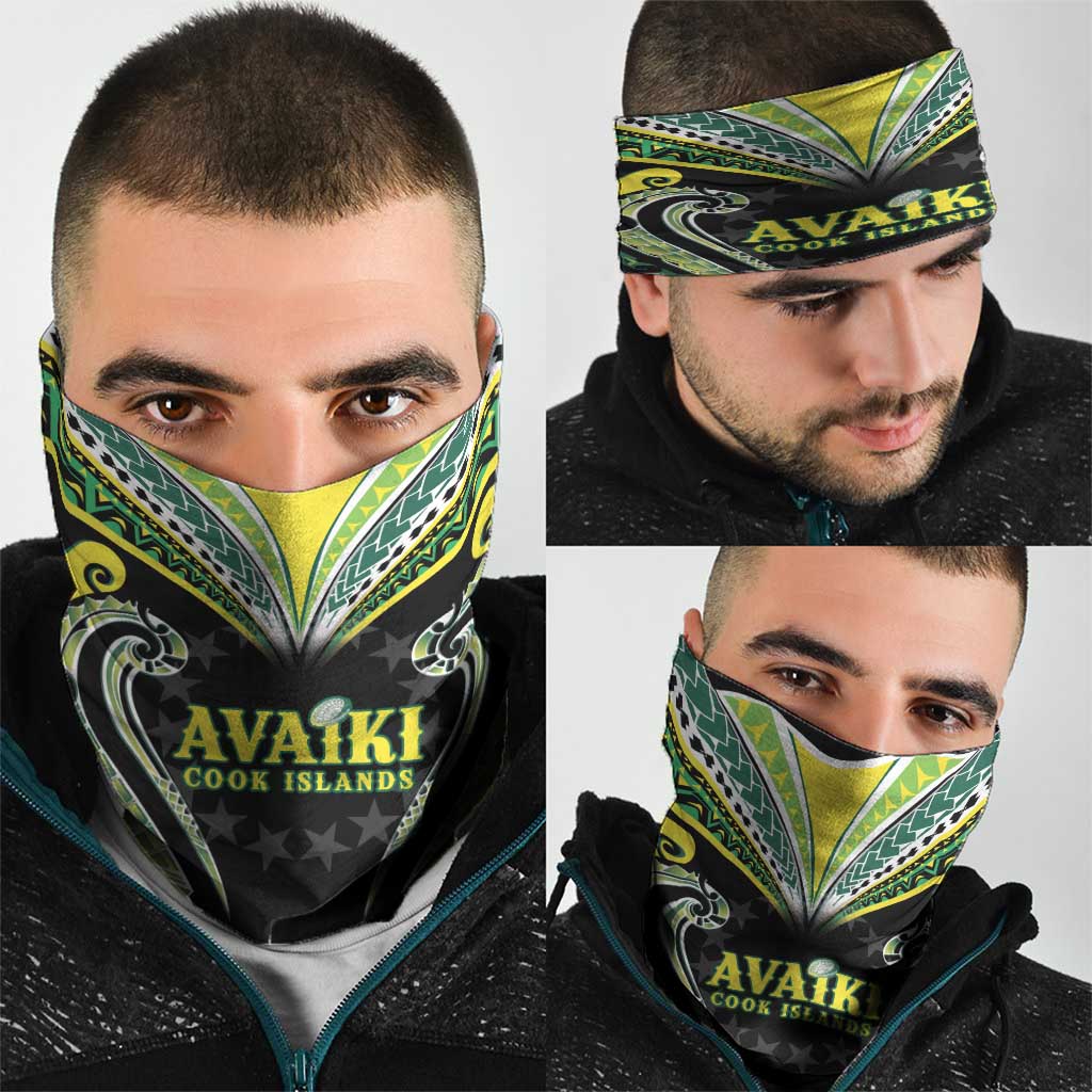 Rugby Cook Islands Avaiki Neck Gaiter Black Kuki Airani Tribal Maori Inspired - Polynesian Pride