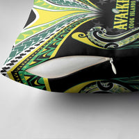 Rugby Cook Islands Avaiki Pillow Cover Black Kuki Airani Tribal Maori Inspired - Polynesian Pride