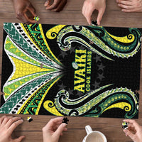 Rugby Cook Islands Avaiki Puzzle Black Kuki Airani Tribal Maori Inspired - Polynesian Pride