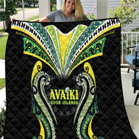 Rugby Cook Islands Avaiki Quilt Black Kuki Airani Tribal Maori Inspired - Polynesian Pride