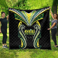 Rugby Cook Islands Avaiki Quilt Black Kuki Airani Tribal Maori Inspired - Polynesian Pride