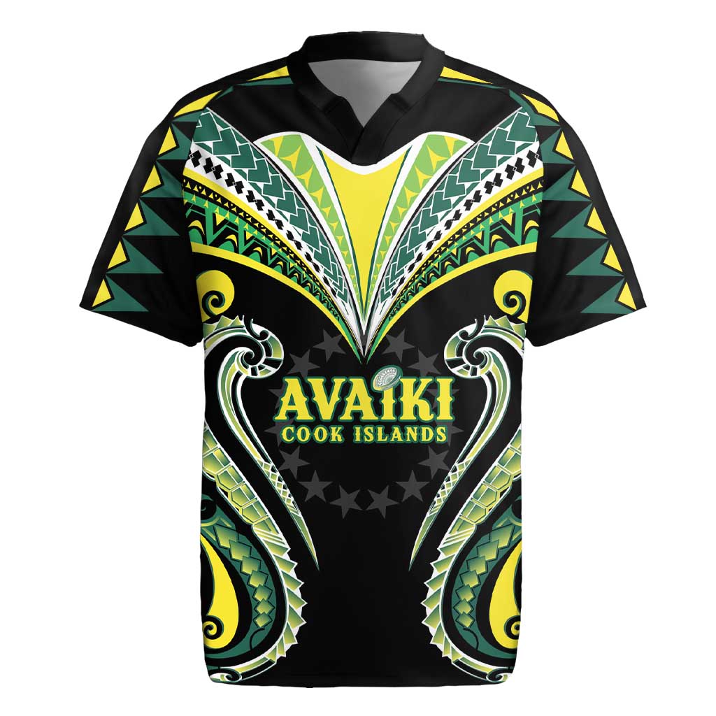 Custom Rugby Cook Islands Avaiki Rugby Jersey Black Kuki Airani Tribal Maori Inspired - Polynesian Pride