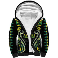 Custom Rugby Cook Islands Avaiki Sherpa Hoodie Black Kuki Airani Tribal Maori Inspired - Polynesian Pride