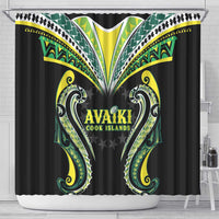 Rugby Cook Islands Avaiki Shower Curtain Black Kuki Airani Tribal Maori Inspired - Polynesian Pride