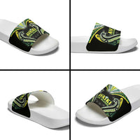 Rugby Cook Islands Avaiki Slide Sandals Black Kuki Airani Tribal Maori Inspired - Polynesian Pride