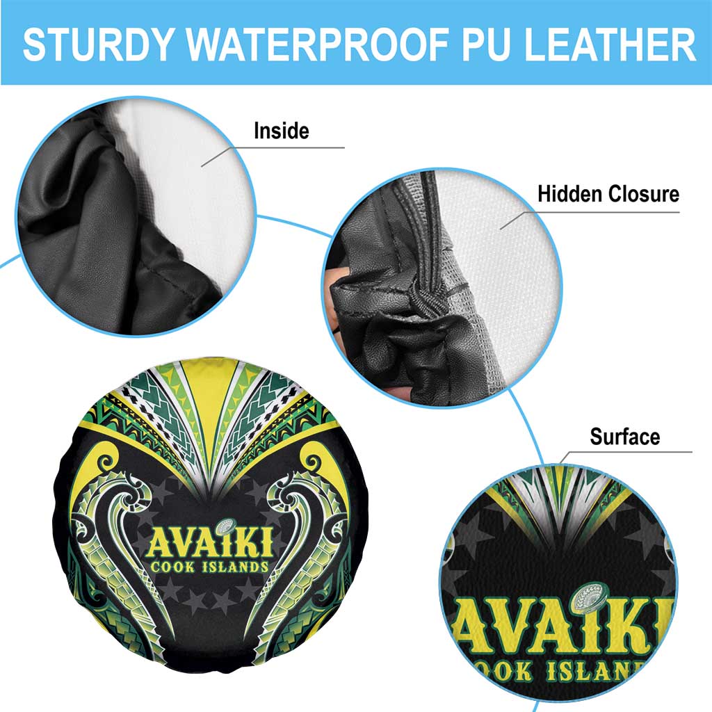 Rugby Cook Islands Avaiki Spare Tire Cover Black Kuki Airani Tribal Maori Inspired - Polynesian Pride