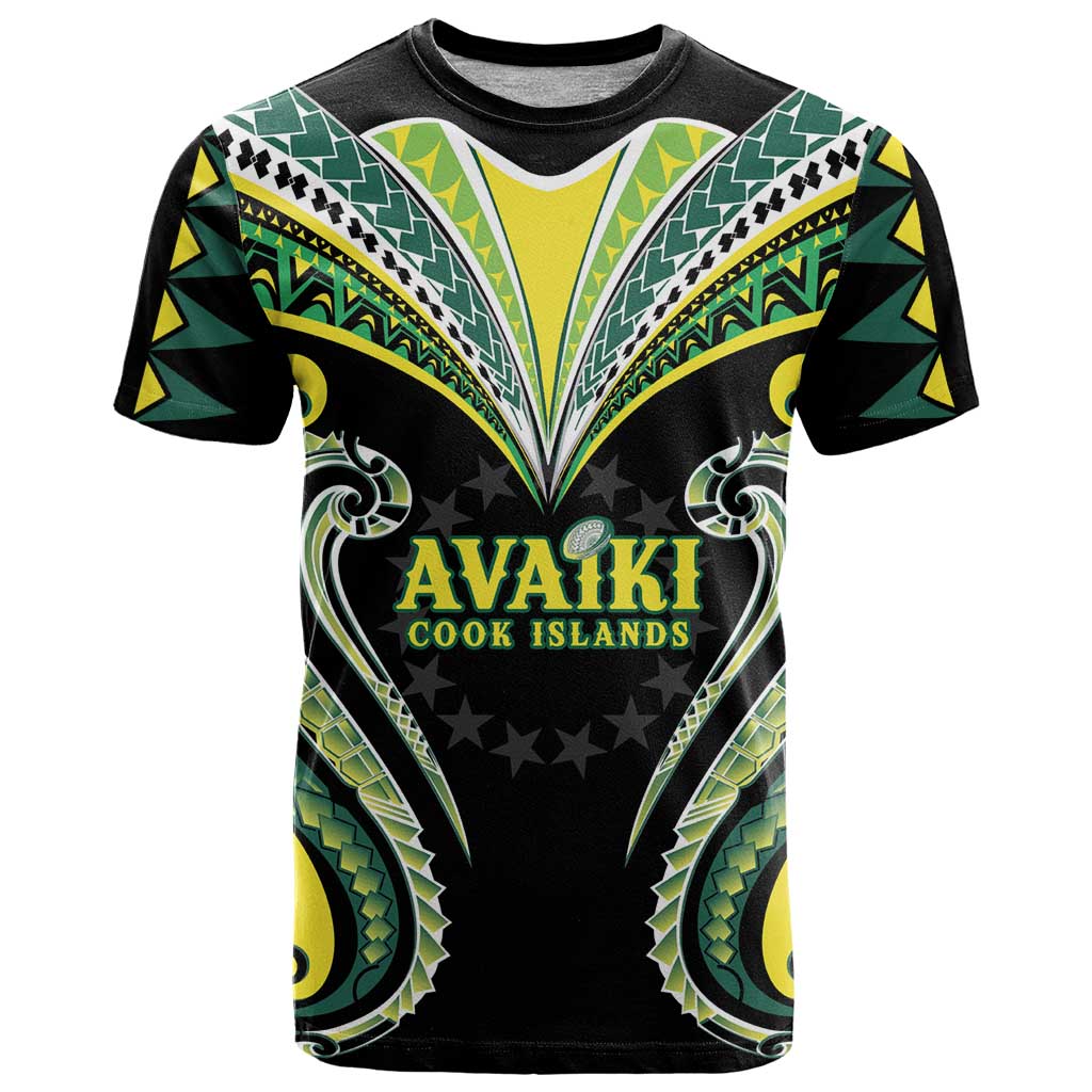 Custom Rugby Cook Islands Avaiki T Shirt Black Kuki Airani Tribal Maori Inspired - Polynesian Pride