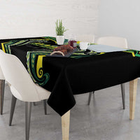 Rugby Cook Islands Avaiki Tablecloth Black Kuki Airani Tribal Maori Inspired - Polynesian Pride