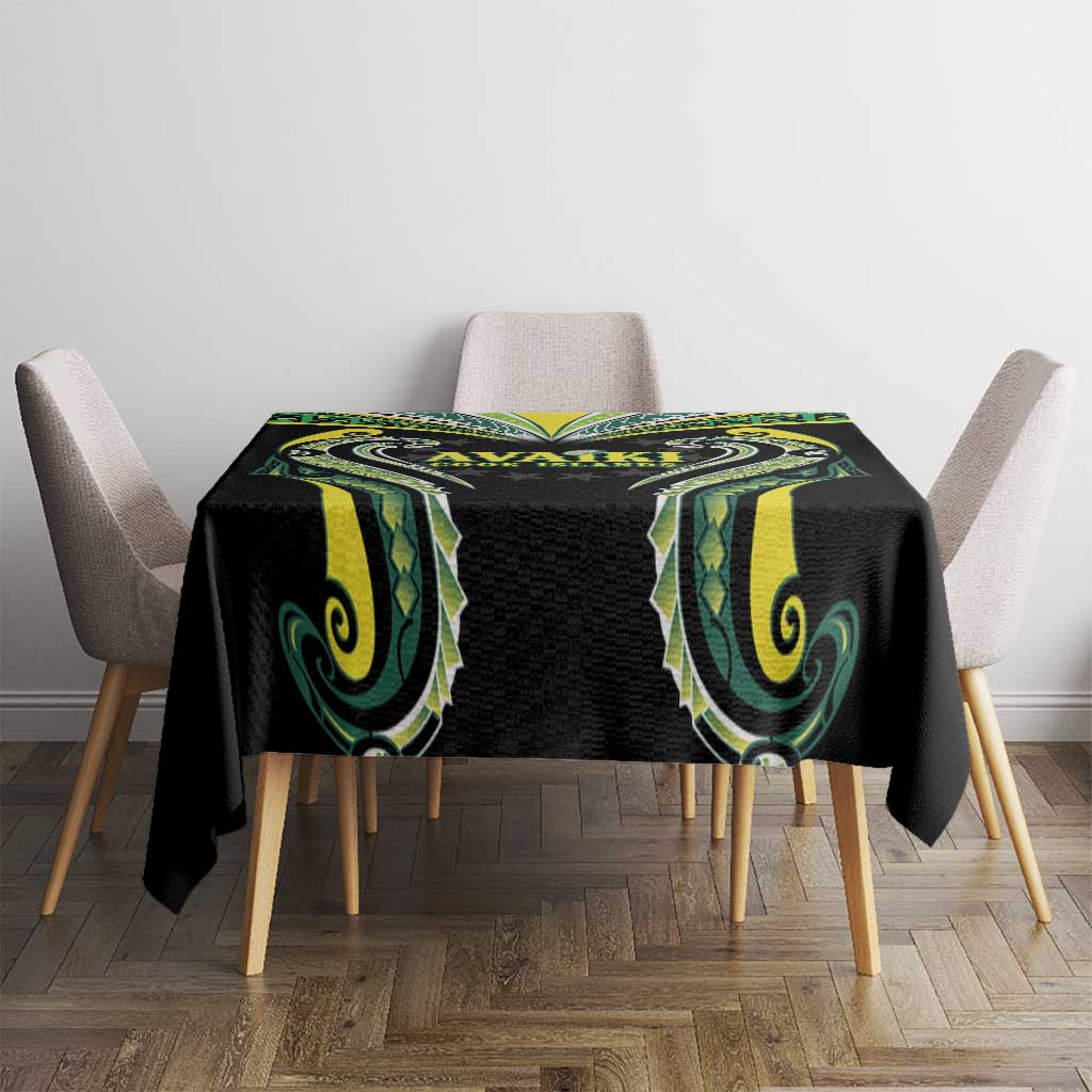 Rugby Cook Islands Avaiki Tablecloth Black Kuki Airani Tribal Maori Inspired - Polynesian Pride