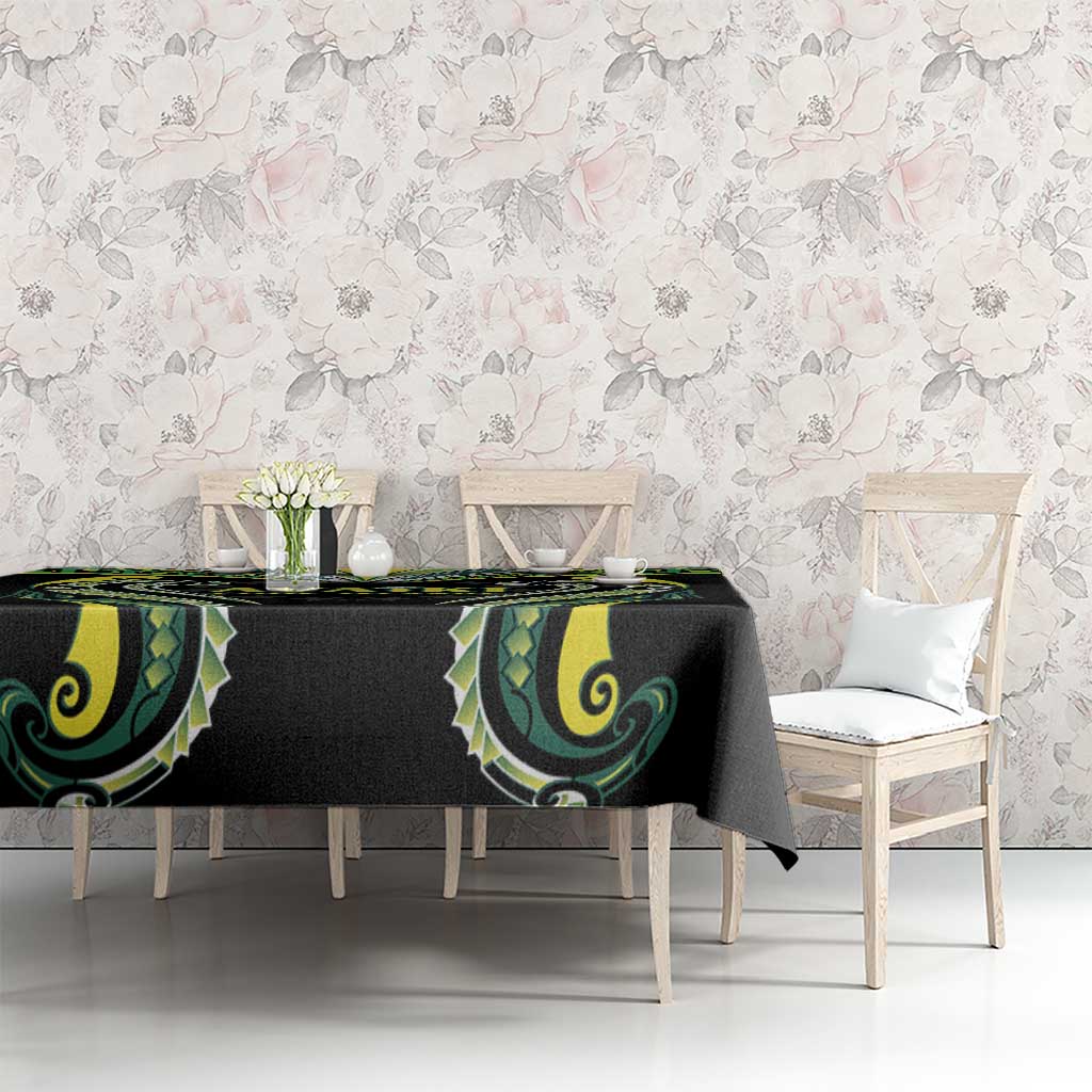 Rugby Cook Islands Avaiki Tablecloth Black Kuki Airani Tribal Maori Inspired - Polynesian Pride