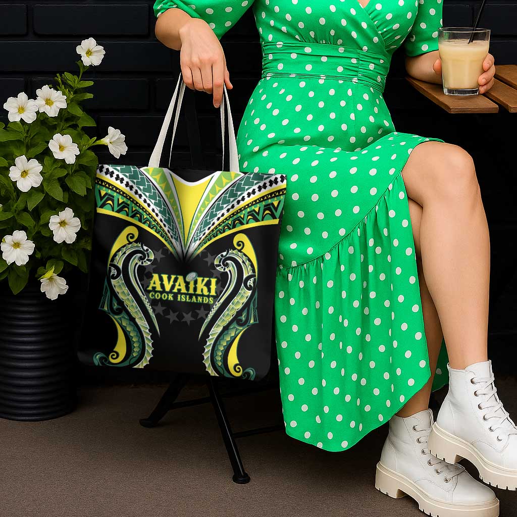 Rugby Cook Islands Avaiki Tote Bag Black Kuki Airani Tribal Maori Inspired - Polynesian Pride