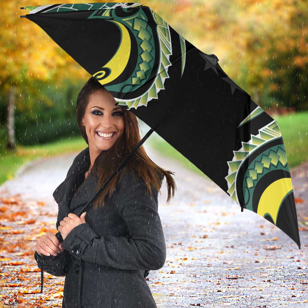 Rugby Cook Islands Avaiki Umbrella Black Kuki Airani Tribal Maori Inspired - Polynesian Pride