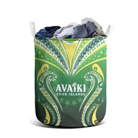 Rugby Cook Islands Avaiki Laundry Basket Green Kuki Airani Tribal Maori Inspired - Polynesian Pride