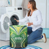 Rugby Cook Islands Avaiki Laundry Basket Green Kuki Airani Tribal Maori Inspired - Polynesian Pride
