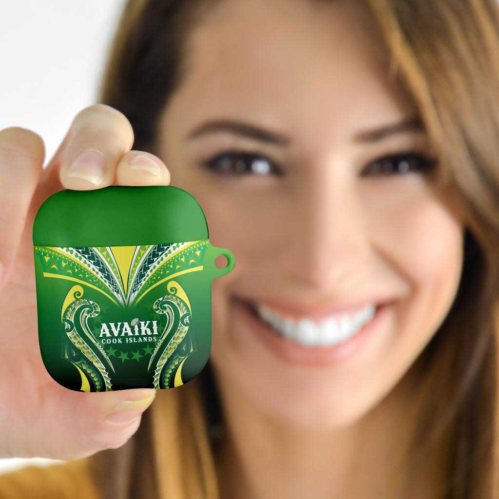 Rugby Cook Islands Avaiki AirPods Case Green Kuki Airani Tribal Maori Inspired - Polynesian Pride