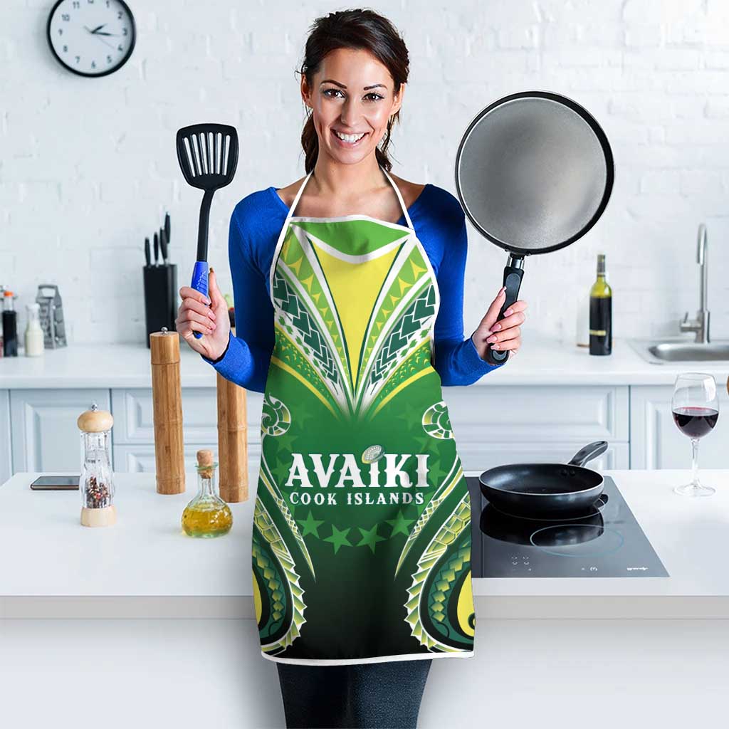 Rugby Cook Islands Avaiki Apron Green Kuki Airani Tribal Maori Inspired - Polynesian Pride
