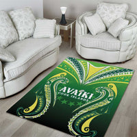 Rugby Cook Islands Avaiki Area Rug Green Kuki Airani Tribal Maori Inspired - Polynesian Pride