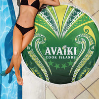 Rugby Cook Islands Avaiki Beach Blanket Green Kuki Airani Tribal Maori Inspired - Polynesian Pride