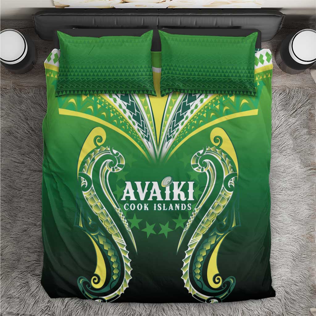 Rugby Cook Islands Avaiki Bedding Set Green Kuki Airani Tribal Maori Inspired - Polynesian Pride