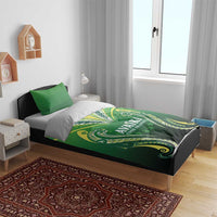 Rugby Cook Islands Avaiki Bedding Set Green Kuki Airani Tribal Maori Inspired - Polynesian Pride