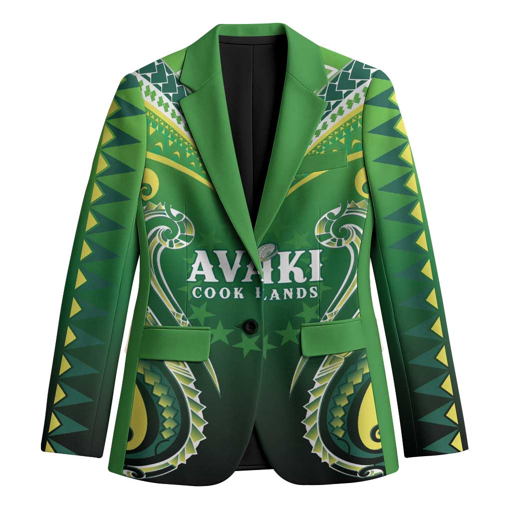 Custom Rugby Cook Islands Avaiki Blazer Green Kuki Airani Tribal Maori Inspired - Polynesian Pride