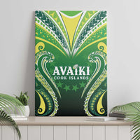 Rugby Cook Islands Avaiki Canvas Wall Art Green Kuki Airani Tribal Maori Inspired - Polynesian Pride