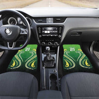 Custom Rugby Cook Islands Avaiki Car Mats Green Kuki Airani Tribal Maori Inspired - Polynesian Pride