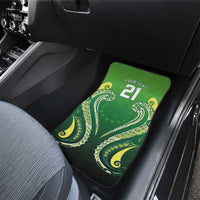 Custom Rugby Cook Islands Avaiki Car Mats Green Kuki Airani Tribal Maori Inspired - Polynesian Pride