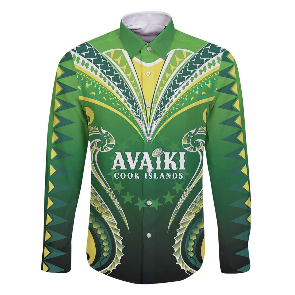 Custom Rugby Cook Islands Avaiki Family Matching Mermaid Dress and Hawaiian Shirt Green Kuki Airani Tribal Maori Inspired - Polynesian Pride